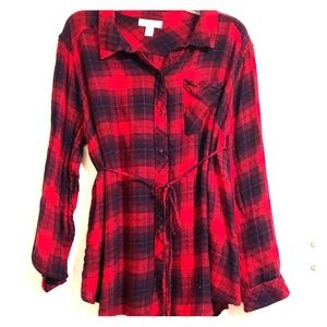 Motherhood maternity flannel shirt